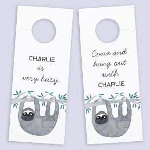 Sloth Personalized Door Hanger