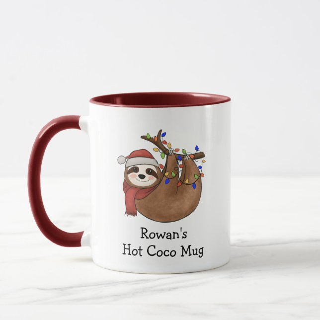 Sloth Personalized Hot Coco   Mug (Left)