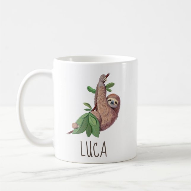 Sloth Personnalised Coffee Mug (Left)