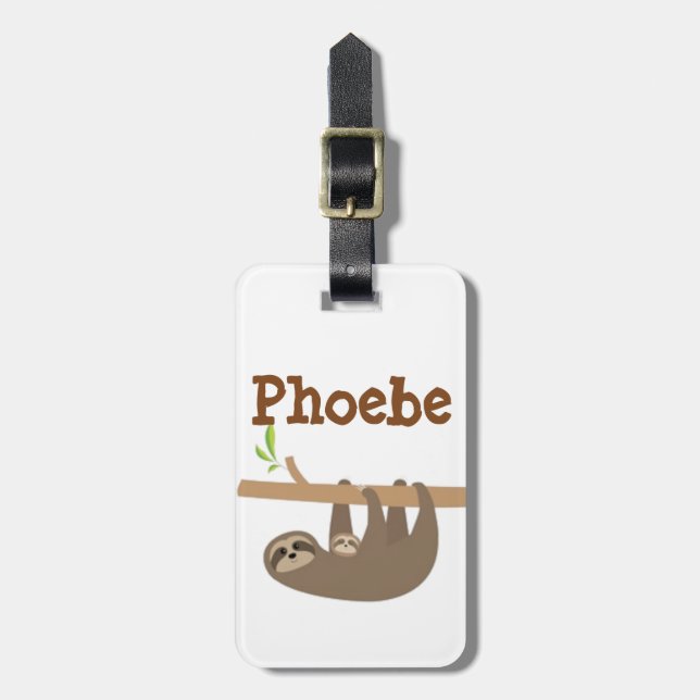 Sloth Personnalised Luggage Tag (Front Vertical)