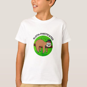 Sloth-phisticated Funny Animal Slot Pun T-Shirt