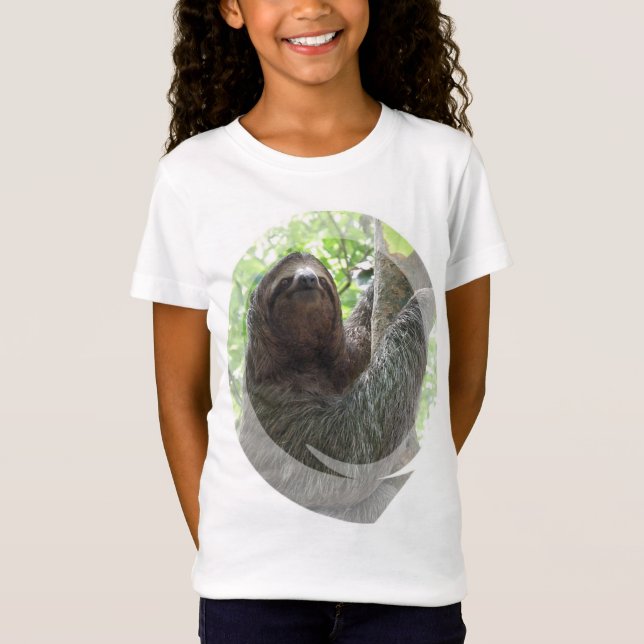 Sloth Photo Design Girl's T-Shirt (Front)