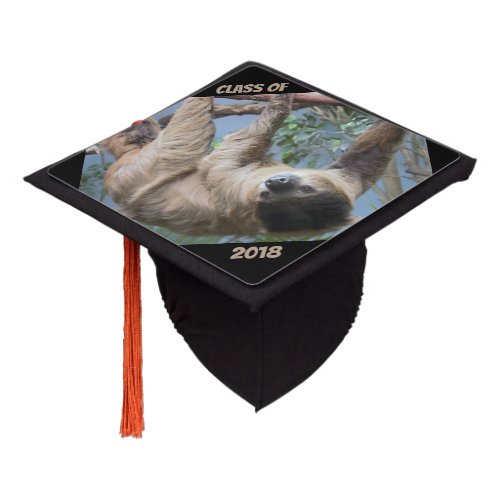 Sloth Photo Graduation Cap Topper