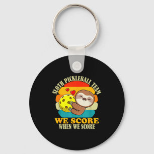 Sloth pickleball team sports love funny motivation keychain