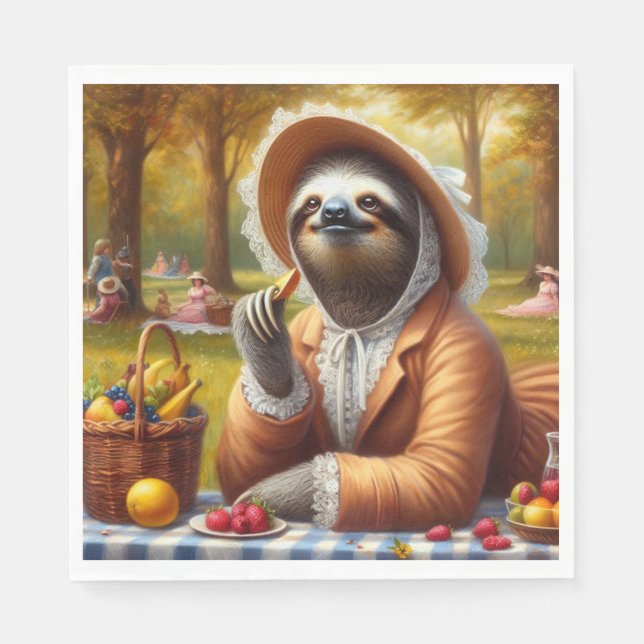 Sloth Picnic Napkins (Front)