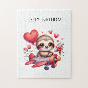 Sloth Pilot Birthday Jigsaw Puzzle