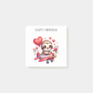 Sloth Pilot Birthday Post-it Notes