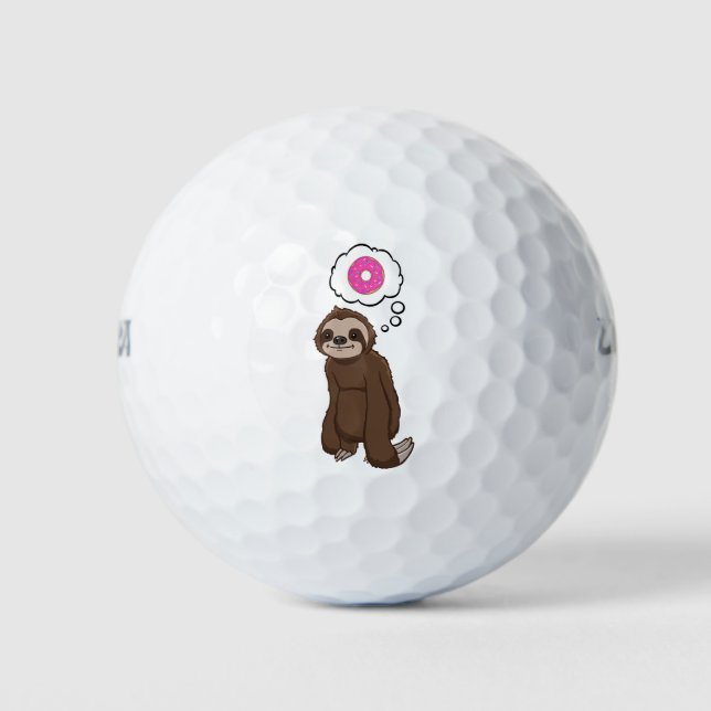 Sloth Pink Donut Golf Balls (Front)
