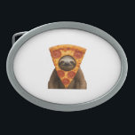 Sloth pizza funny weird prank meme cute happy chri belt buckle<br><div class="desc">Sloth pizza funny weird prank meme cute happy christmas birthday gift Oversized T-Shirt</div>