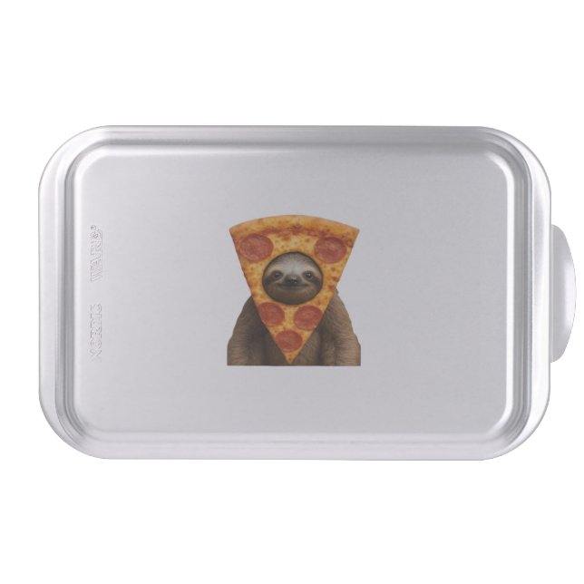 Sloth pizza funny weird prank meme cute happy chri cake pan (Front)