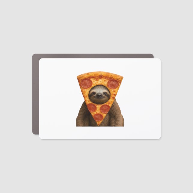 Sloth pizza funny weird prank meme cute happy chri car magnet (Front)