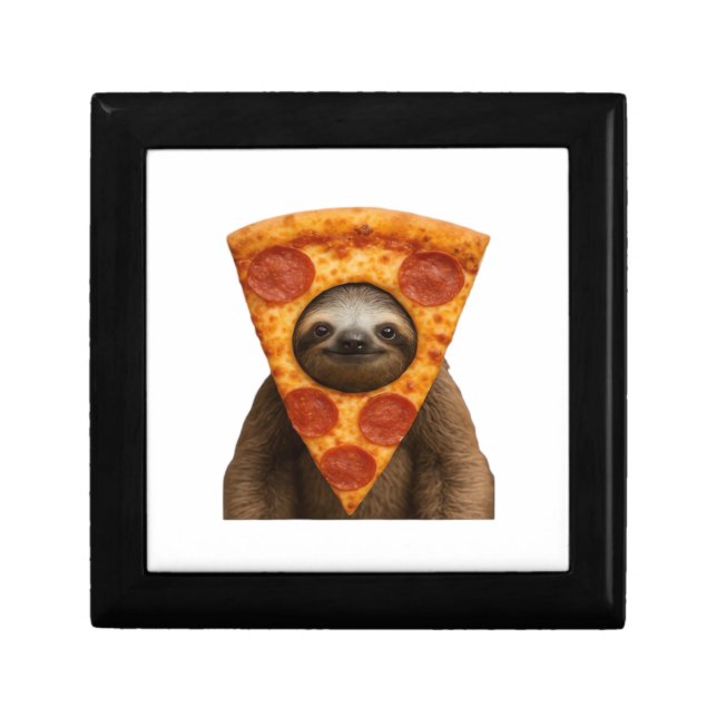Sloth pizza funny weird prank meme cute happy chri gift box (Front)