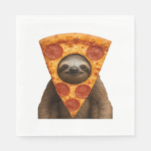 Sloth pizza funny weird prank meme cute happy chri napkins