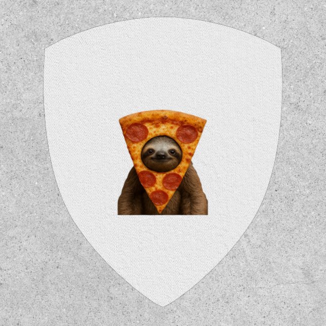 Sloth pizza funny weird prank meme cute happy chri patch (Front)