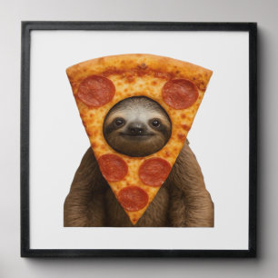 Sloth pizza funny weird prank meme cute happy chri peel and stick photo tile