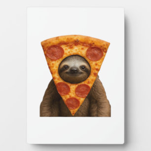 Sloth pizza funny weird prank meme cute happy chri plaque