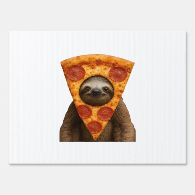 Sloth pizza funny weird prank meme cute happy chri sign (Front)