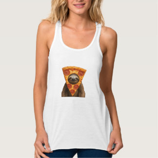 Sloth pizza funny weird prank meme cute happy chri tank top