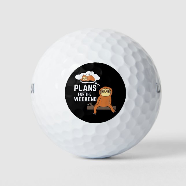 Sloth Plans For The Weekend Golf Balls (Front)