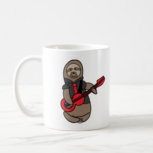 Sloth Playing Guitar Cute Coffee Mug