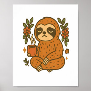 Sloth Playing Guitar Poster
