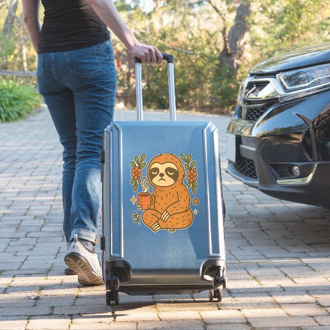 Sloth Playing Guitar Sticker (Suitcase Insitu)