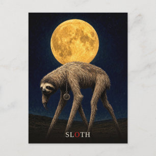 Sloth Pocket Watch gothic Surreal Postcard