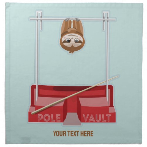 Sloth Pole Vault Athletics Cloth Napkin