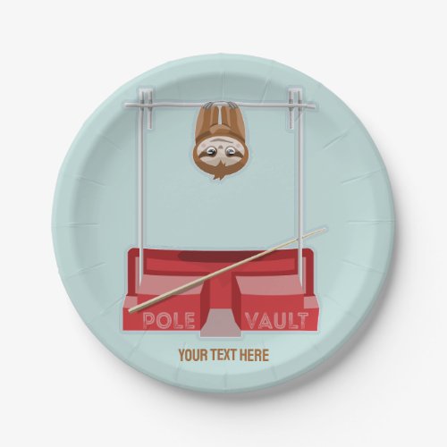 Sloth Pole Vault Athletics Paper Plates