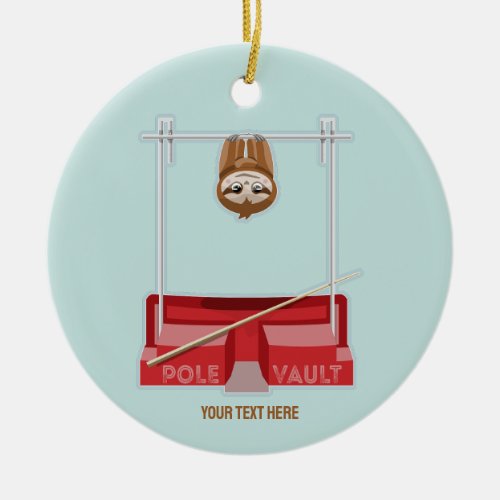 Sloth Pole Vaulting Sports Day Ceramic Ornament