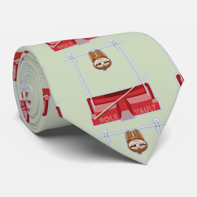 Sloth Pole Vaulting Sports Day Neck Tie (Rolled)