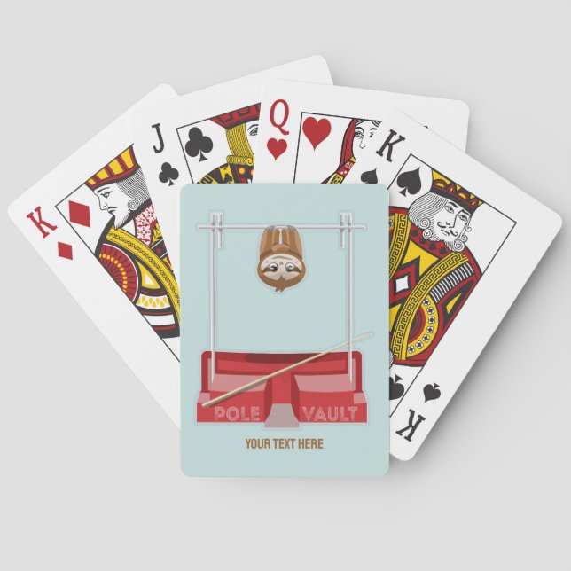 Sloth Pole Vaulting Sports Day Poker Cards (Back)
