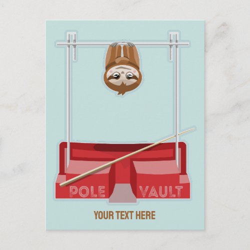 Sloth Pole Vaulting Sports Day Postcard