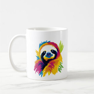 Sloth Portrait Illustration Watercolour Painting Coffee Mug
