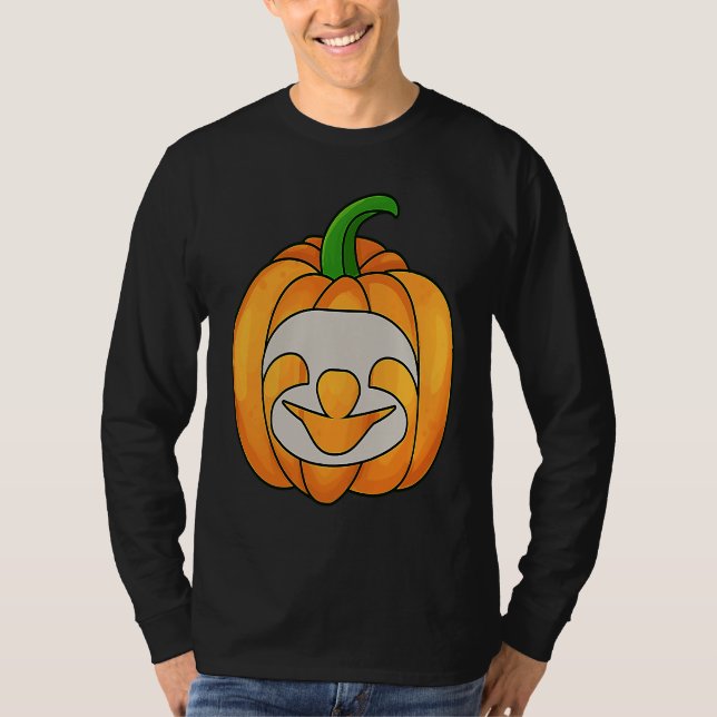 Sloth Pumpkin Halloween Sloth Themed Halloween T-Shirt (Front)