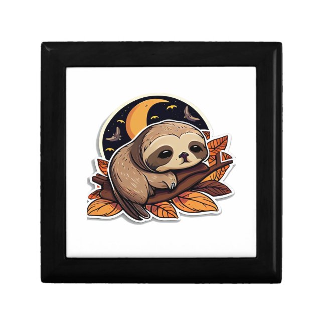 sloth pumpkin Halloween sticker style 2 Classic T- Gift Box (Front)