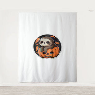 sloth pumpkin Halloween sticker style 2 Classic T- Tapestry