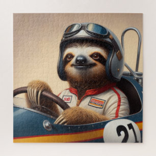 Sloth Racecar Driver Jigsaw Puzzle