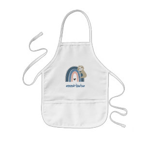 Sloth Rainbow Name Kids' Apron