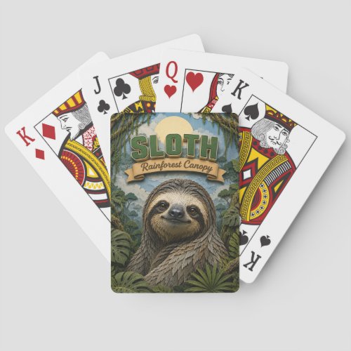 Sloth Rainforest Canopy POPCUT Poker Cards