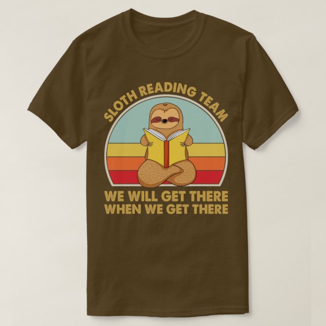Sloth Reading Team T-Shirt (Design Front)