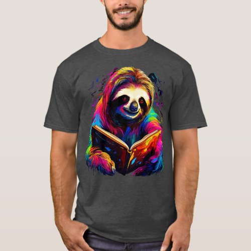 Sloth Reads Book T_Shirt