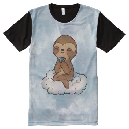 Sloth Relaxing on Cloud All-Over-Print Shirt