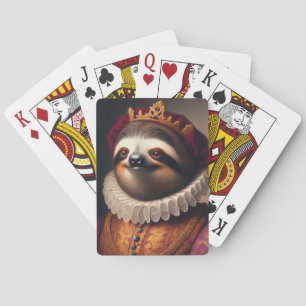 Sloth Renaissance King Poker Cards