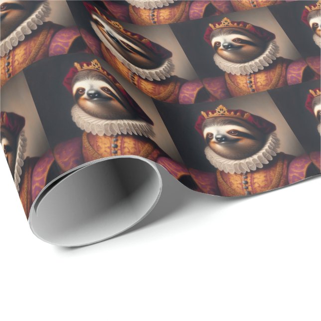Sloth Renaissance King Wrapping Paper (Roll Corner)