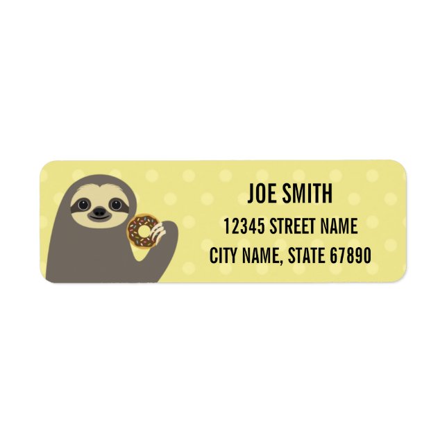 Sloth Return Address Labels (Front)