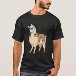 Sloth Ride Llama Best Friend Dream Team Funny Gift T-Shirt