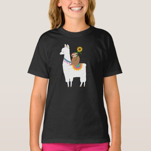 Sloth riding a Llama T_Shirt