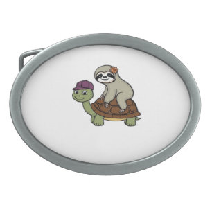 Sloth riding a turtle Classic T-Shirt Belt Buckle