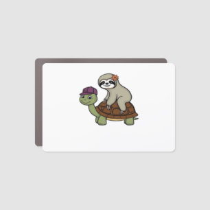 Sloth riding a turtle Classic T-Shirt Car Magnet